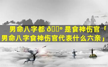 男命八字都 🐺 是食神伤官「男命八字食神伤官代表什么六亲」